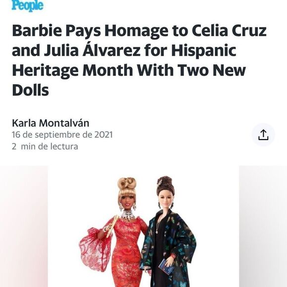 Barbie Inspiring Women Doll, Celia Cruz Queen of Salsa in Red Lace Dress - Picture 14 of 16